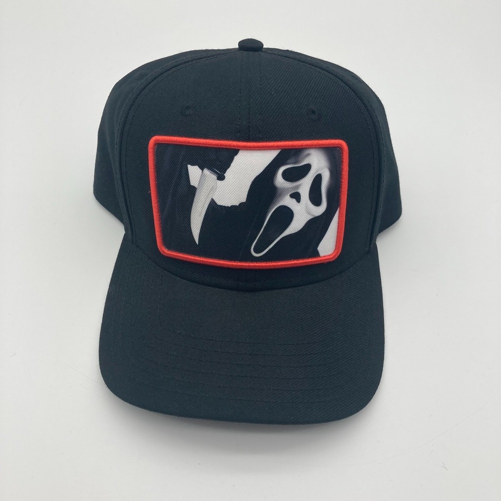 Ghost Face Scream Halloween Snapback Hat - Horror Movie Mask Cap Underbrim Logo